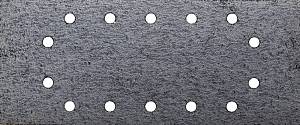 Лист шлиф. универсал. URAGAN с покрытием стеарата цинка, 14 отверстий по кругу, для ПШМ, P40, 115х280мм, 50шт 907-23104-040-50